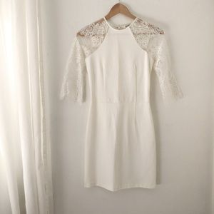 BB Dakota White Lace Fitted Dress XS